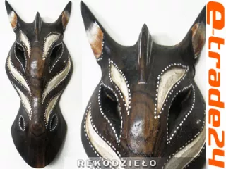 Piękna Rzeźba Maska Drewno Rękodzieło 20cm ZEBRA