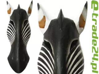 Rzeźba Maska 20cm Drewno ZEBRA - Rękodzieło Orient
