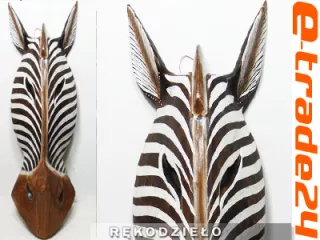 Rzeźba Maska 50cm Drewno ZEBRA - Rękodzieło Orient