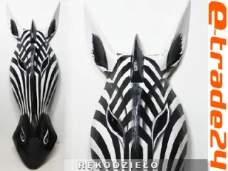 Rzeźba Maska 50cm Drewno ZEBRA - Rękodzieło Orient
