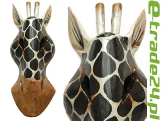 Rzeźba Maska 30cm Drewno ZYRAFA - Rękodzieło Orient