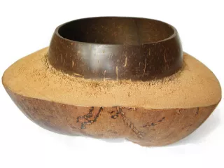Misa Miska Patera z Kokosa Rękodzieło 18x11cm