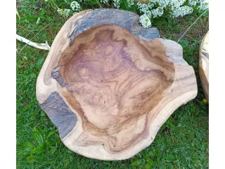 Patera Tekowa MISA Drewno TEAK śr. 38-40cm Orient, Elegancko wykończona