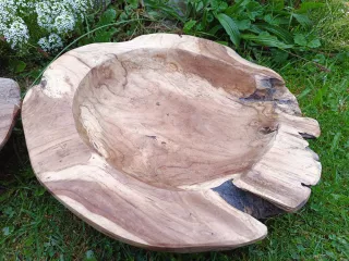 Patera Tekowa MISA Drewno TEAK śr. 38-40cm Orient, Elegancko wykończona