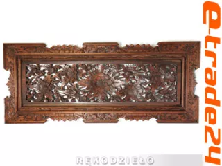 Rzeźba Płaskorzeźba Obraz ORNAMENT Drewno 120x52cm