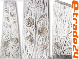Panel Płaskorzeźba KWIATY Drewno Rękodzieło 99x21