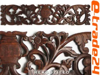 Rzeźba z Drewna Panel DRZEWO Ornament 100x23cm