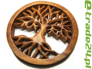 Rzeźba z Drewna DRZEWO Życia SZCZĘŚCIA Ornament 15cm