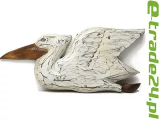 Rzeźba z Drewna PTAK PELIKAN do Powieszenia 55cm