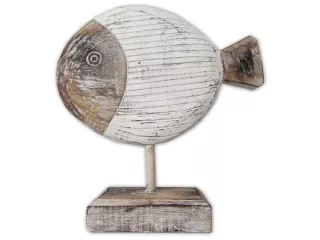 Figurka Rzeźba Drewno RYBA 38cm Rękodzieło Dekor