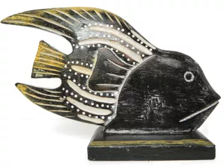 Figurka Rzeźba Drewno RYBA 28cm Rękodzieło Dekor