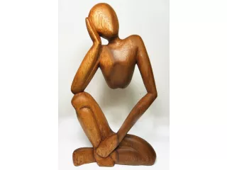 Piękna RZEŹBA Z DREWNA Abstrakcja YOGA 30cm