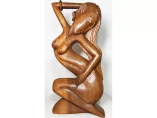 Piękna RZEŹBA Zmysłowa Kobieta Rękodzieło Drewno 40cm