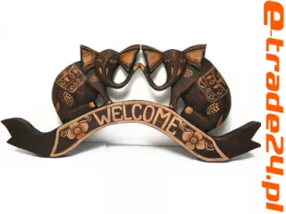 Panel Brąz Rzeźba SŁOŃ SŁONIE 45cm Welcome