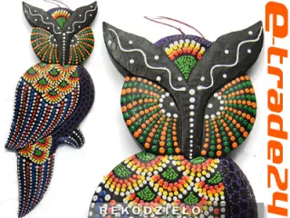 Rzeźba SOWA 30cm - Drewno Rękodzieło Orientalne