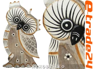 Płaskorzeźba Rzeźba Sowy SOWA 30x18cm Rękodzieło
