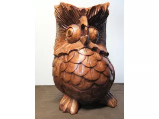 Rzeźba drewno Suar SOWA Rękodzieło do Domu, Ogrodu