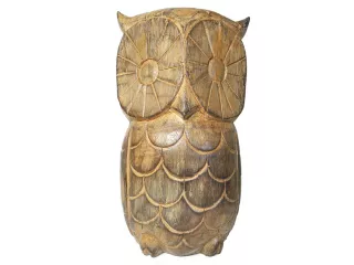 25x14cm Rzeźba drewno SOWA Rękodzieło do Domu, Ogrodu