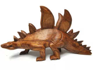 Rzeźba Figurka Dinozaur Stegozaur Drewno Rękodzieło 25cm