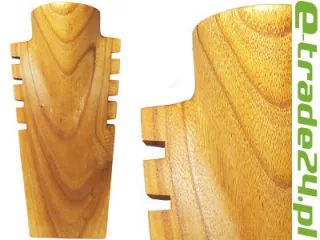 Stojak elegancki EKSPOZYTOR na Naszyjniki Wisiorki - Lite Drewno 30cm jasny