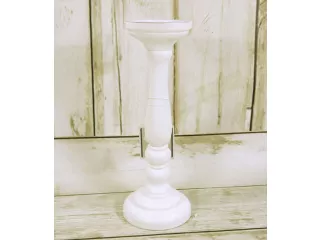 Świecznik Drewniany 31cm Biały, Średnica świecy do 7,5cm