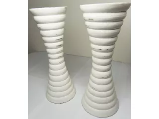 Lampion ŚWIECZNIK 20cm Drewniany - Biały Przetarty
