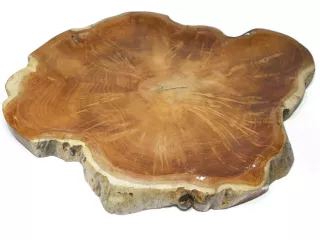 Patera Gruba Podkładka Drewno TEAK Rękodzieło 50cm Plaster