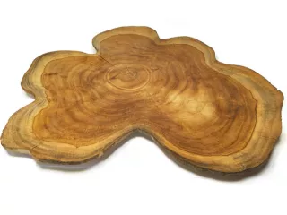 Patera Podkładka Drewno TEAK Rękodzieło 45cm Plaster