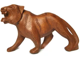 Piękna Rzeźba Figurka TYGRYS Drewno Suar Rękodzieło