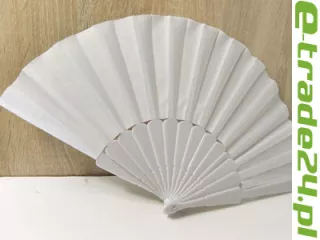 Wachlarz tkanina BIAŁY - Praktyczny Piękny Tani