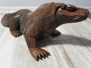 Figurka, Rzeźba Drewno Suar WARAN Rękodzieło 40cm