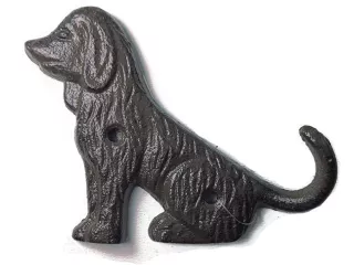 Stylowy WIESZAK Żeliwny o kształcie psa z żeliwa 12x9cm do dekoracji