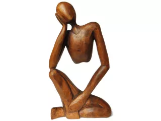 Piękna RZEŹBA Z DREWNA Abstrakcja YOGA 40cm