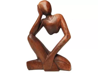 Piękna RZEŹBA Z DREWNA Abstrakcja YOGA 20cm