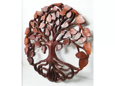 Rzeźba z Drewna Litego DRZEWO SZCZĘŚCIA Ornament śr. 40cm Rękodzieło