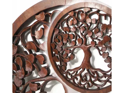 Rzeźba z Drewna Litego DRZEWO SZCZĘŚCIA Ornament śr. 50cm Rękodzieło