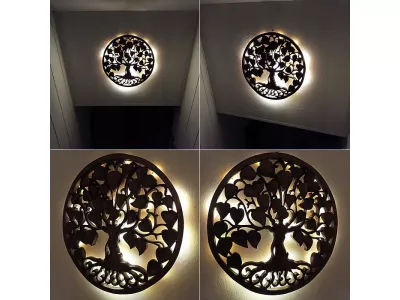 Rzeźba z Drewna Litego DRZEWO SZCZĘŚCIA Ornament śr. 50cm Rękodzieło