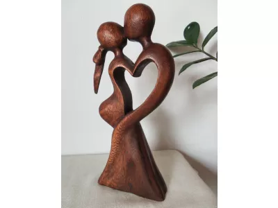 Piękna 20cm RZEŹBA Miłosna Super Prezent Rękodzieło