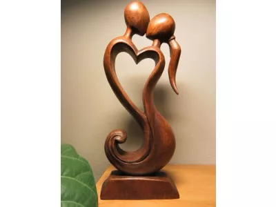 Piękna 20cm RZEŹBA Miłosna Super Prezent Rękodzieło