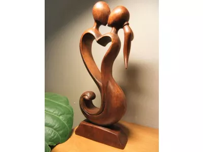 Piękna 30cm RZEŹBA Miłosna Super Prezent Rękodzieło