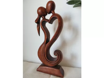 Piękna 40cm RZEŹBA Miłosna Super Prezent Rękodzieło