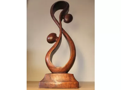 Figura Drewno RZEŹBA Abstrakcja Super Prezent 30cm