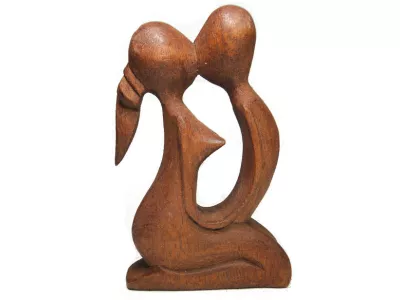 Piękna 10cm RZEŹBA Miłosna Super Prezent Rękodzieło