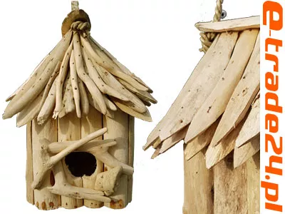 Budka Lęgowa Ptaków Stare Drewno Stylowa Dekoracja