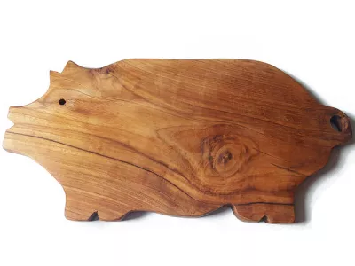 Deska Kuchenna Lite Drewno ŚWINIA TEAK - Rękodzieło 40cm Orient