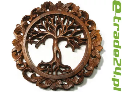 Rzeźba z Drewna DRZEWO Życia SZCZĘŚCIA Ornament 20cm