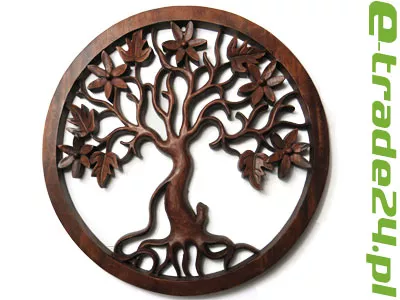 Rzeźba z Drewna DRZEWO Życia, SZCZĘŚCIA Ornament śr. 40cm