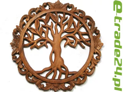 Rzeźba z Drewna Litego DRZEWO ŻYCIA Ornament 30cm