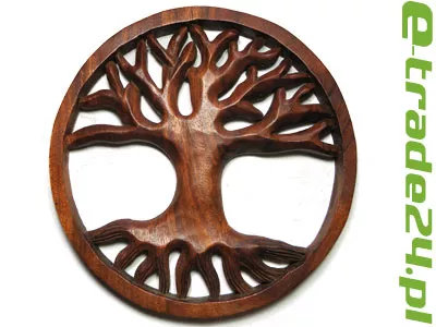 Rzeźba z Drewna Litego DRZEWO ŻYCIA Ornament 30cm