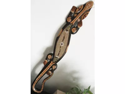 Rzeźba GEKON 80cm - Drewno Rękodzieło Indonezja